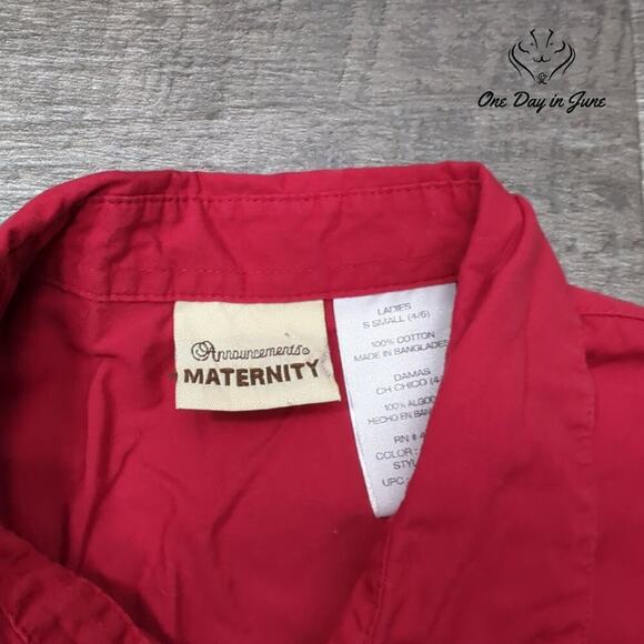 Announcements Maternity Button Front Top Size S - Picture 2 of 5